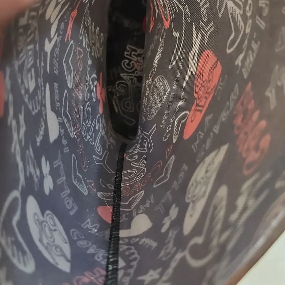 Coach Poppy Graffiti Rain Boots – Size 6 – Black/Red Logo Print
